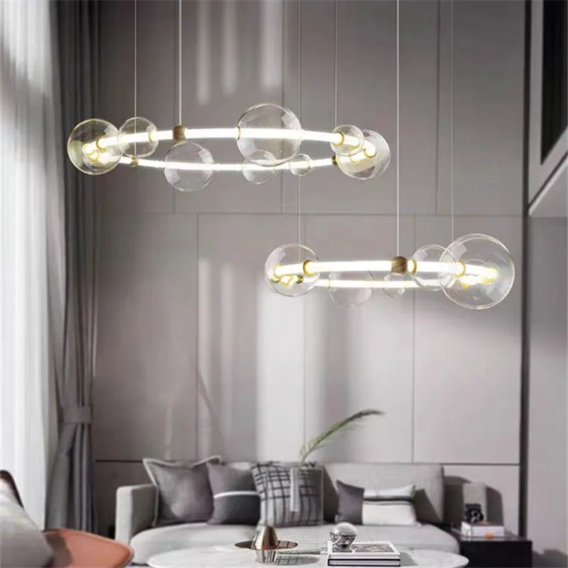 Luxury Bubble Long Strip LED Lighting with Creative Clear Glass