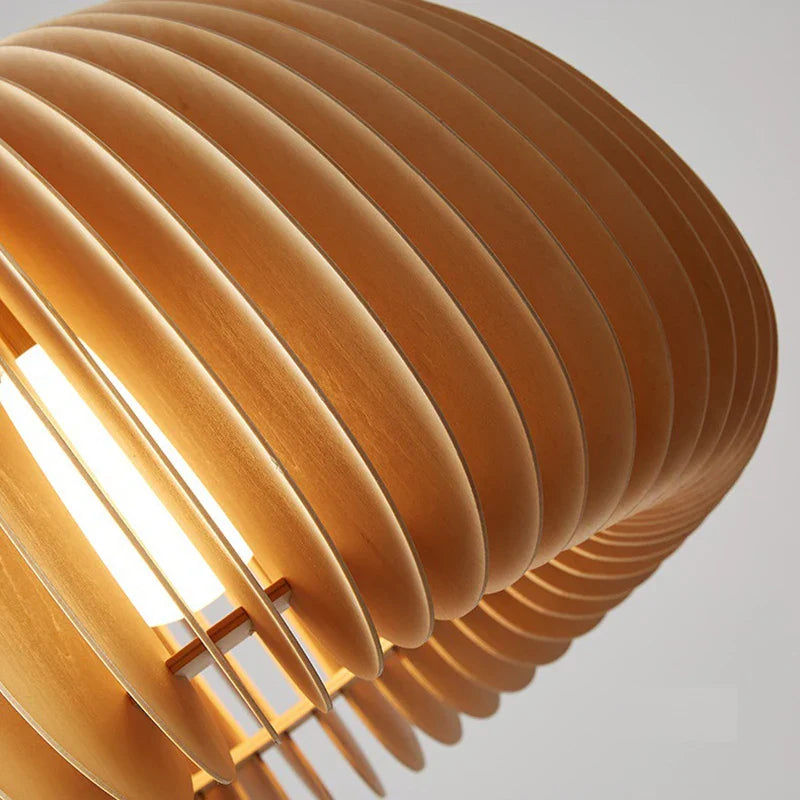 Nordic Natural Wood Pumpkin Pendant Light