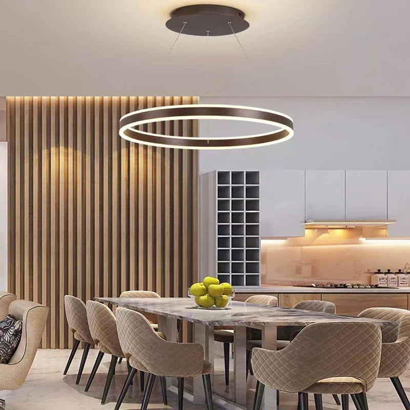 Modern LED Dimmable Ring Design Chandelier