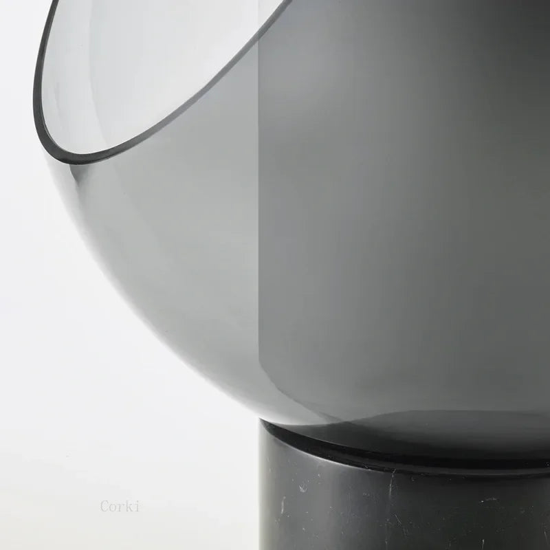 Modern Glass Shade Marble Desk Lamp