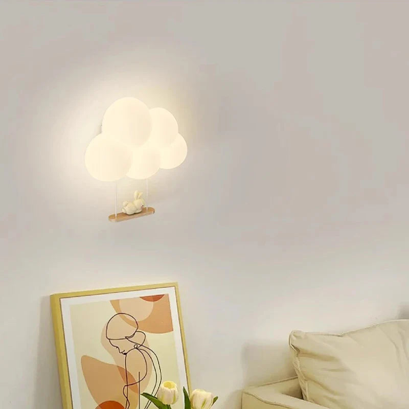 Minimalist LED Wall Appliques - Monkey, Rabbit, Cloud for Kids