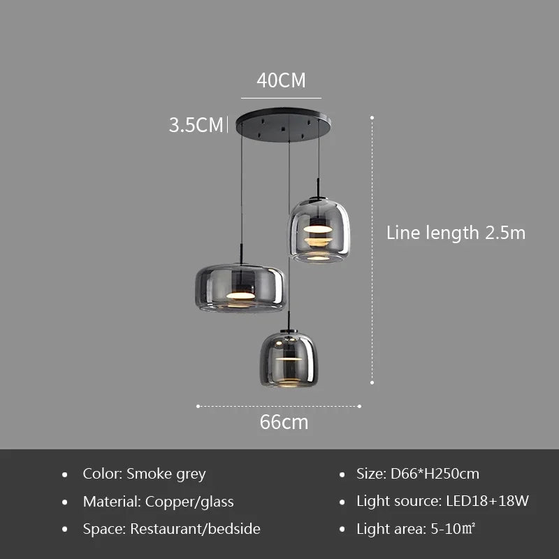 Italian Minimalist Glass Pendant Light for Modern Lighting