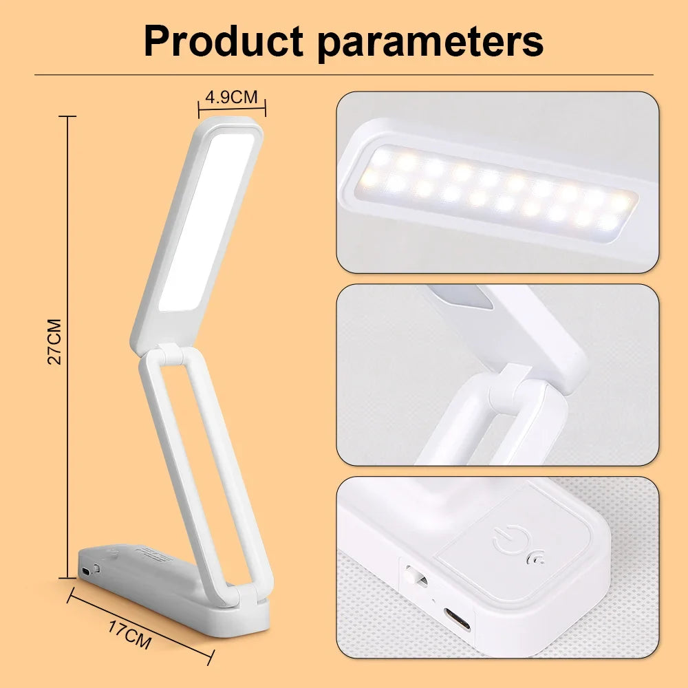 Foldable Touch Desk Lamp with Remote Control and Adjustable Brightness