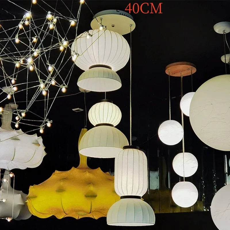 Minimalist Nordic Wabi Sabi Silk LED Pendant Light