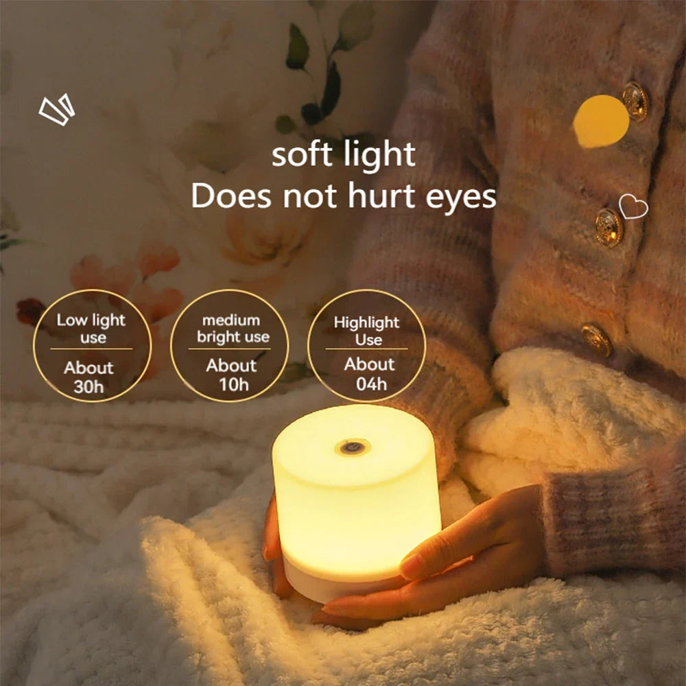 USB Touch Control Bedside Lamp with Dimmable Reading Light