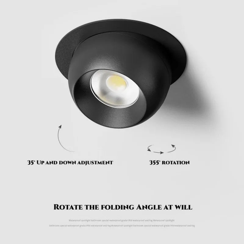 Adjustable Rotatable LED Recessed Spotlight for Interior Lighting