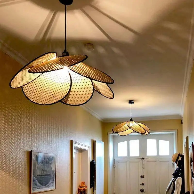 Retro Woven Rattan Floor Lamp - Chinese Design for Home Decor
