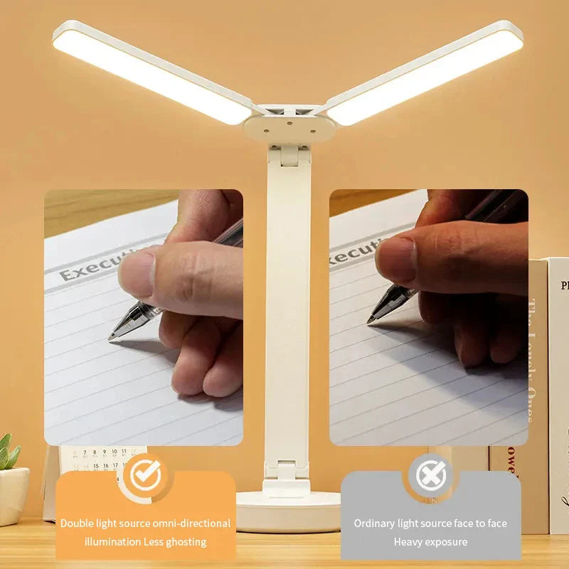 Adjustable Touch LED Desk Lamp with 3 Brightness Levels, USB Rechargeable, Eye Protection, Foldable Table Lamp for Bedroom and Reading