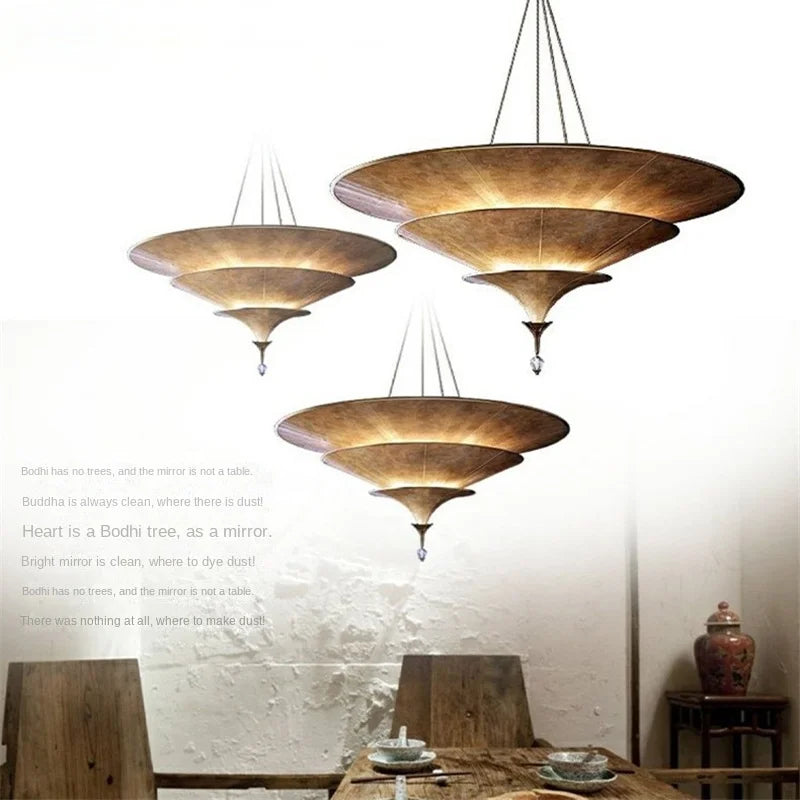 Modern Cone Pendant Light with Sheepskin Shade