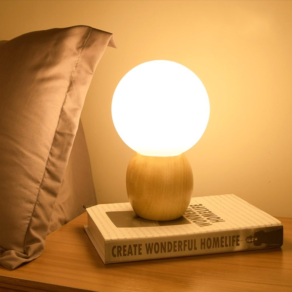 LED Wood Ball Table Lamp