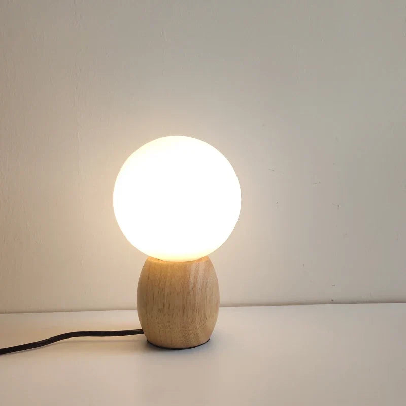 LED Wood Ball Table Lamp