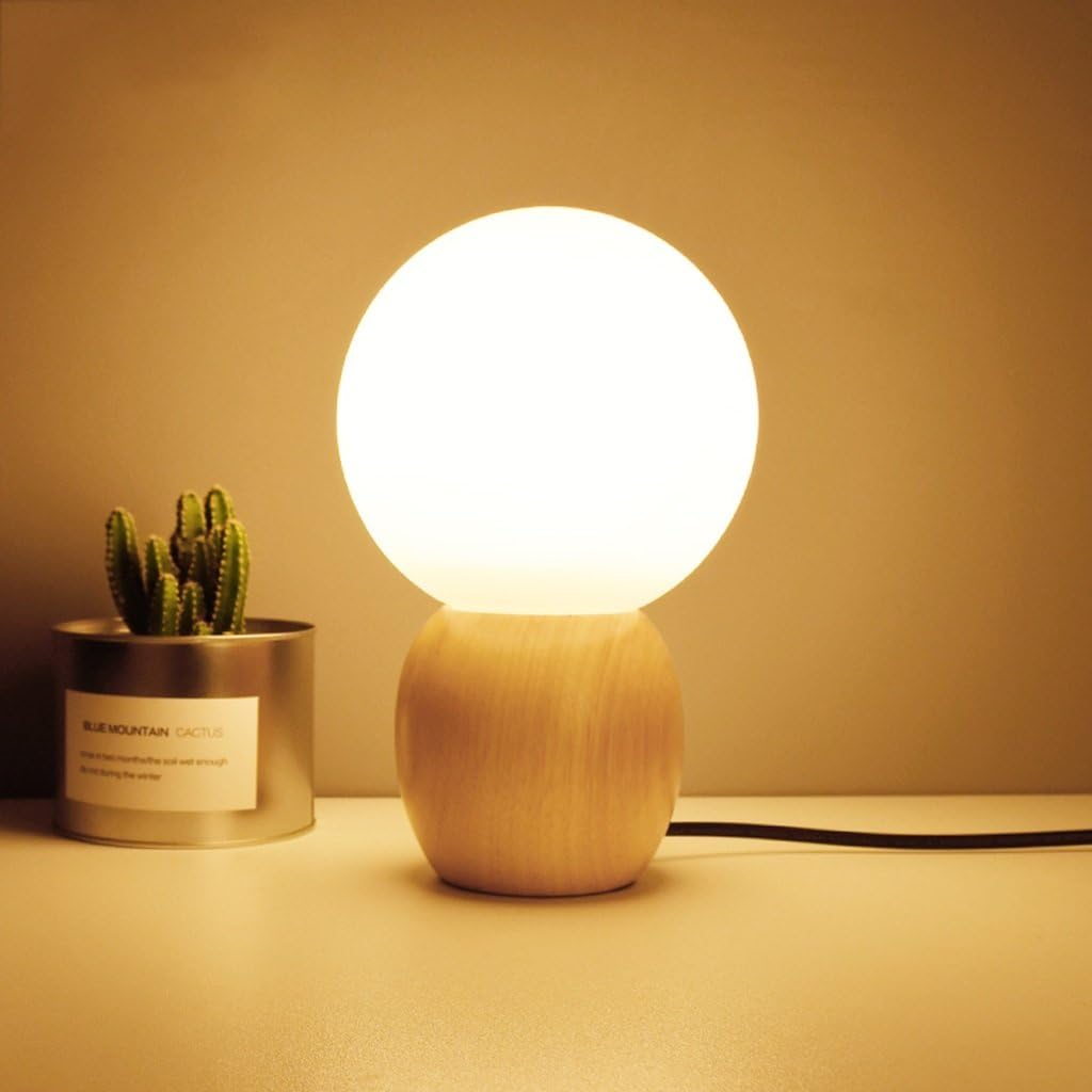 LED Wood Ball Table Lamp