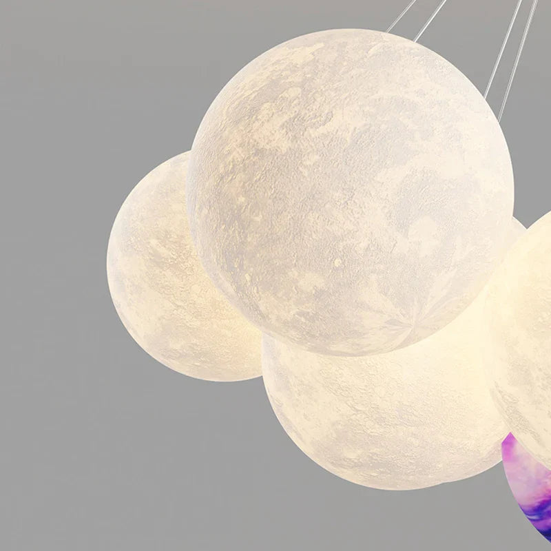 Moon Lustre Bubble Chandelier Light for Living Room & Kids' Room, Gold & Black, G9 Bulb, AC220V