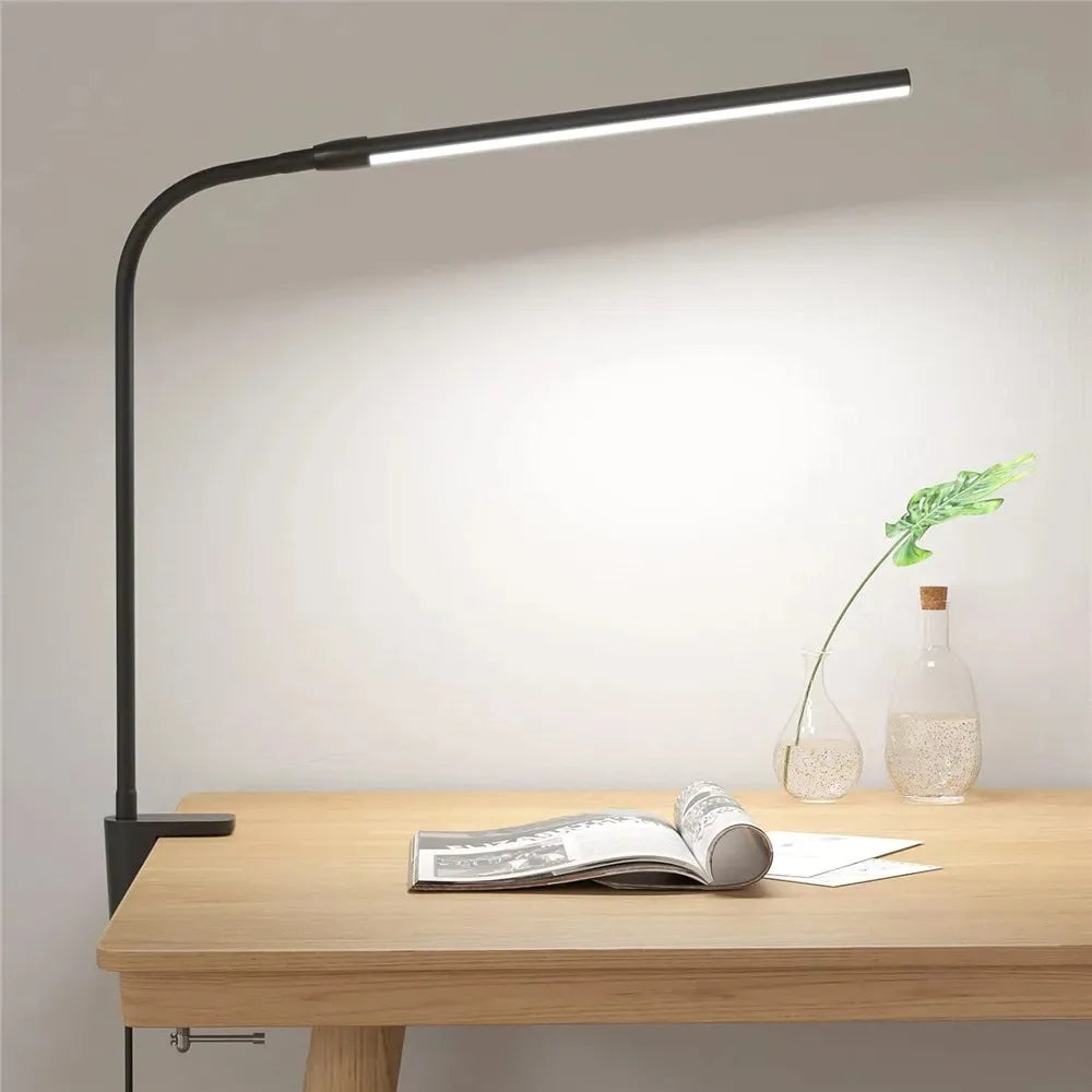 lampe de bureau led à pince 360° 3 modes 10 luminosités simple/double