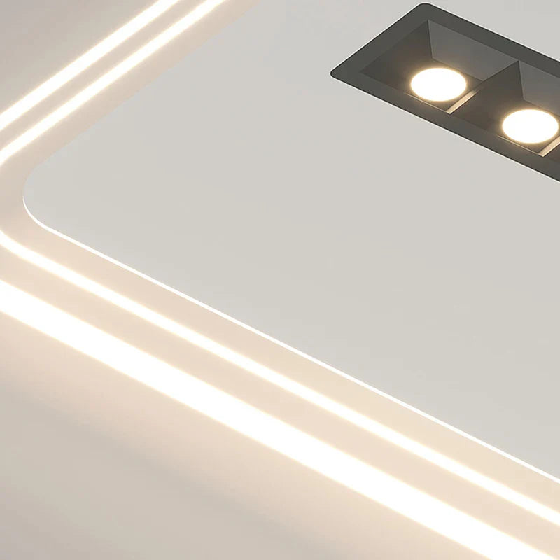 Simple Ceiling Light with Square White Spot and Round Cloud