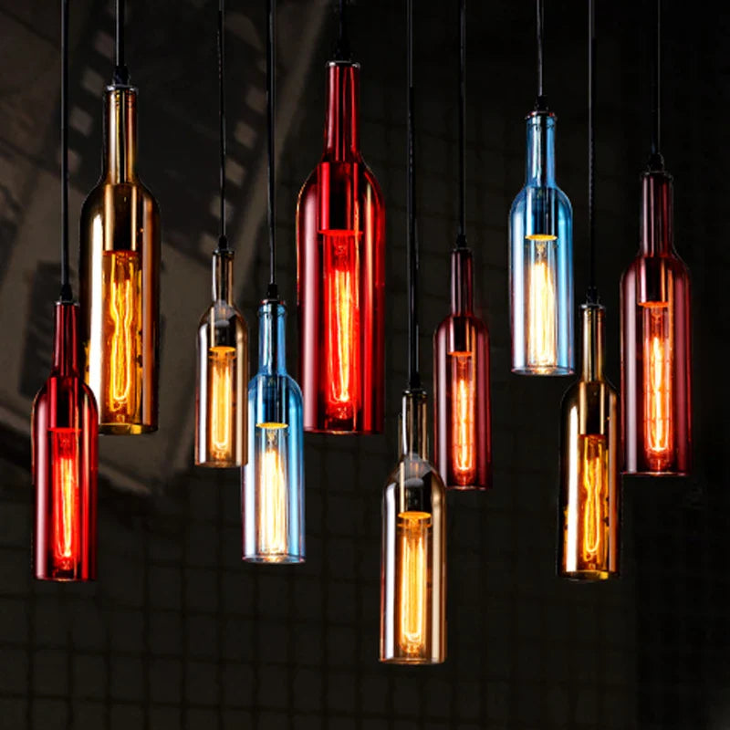 Creative Wine Bottle Shaped Decorative Pendant Light for Home