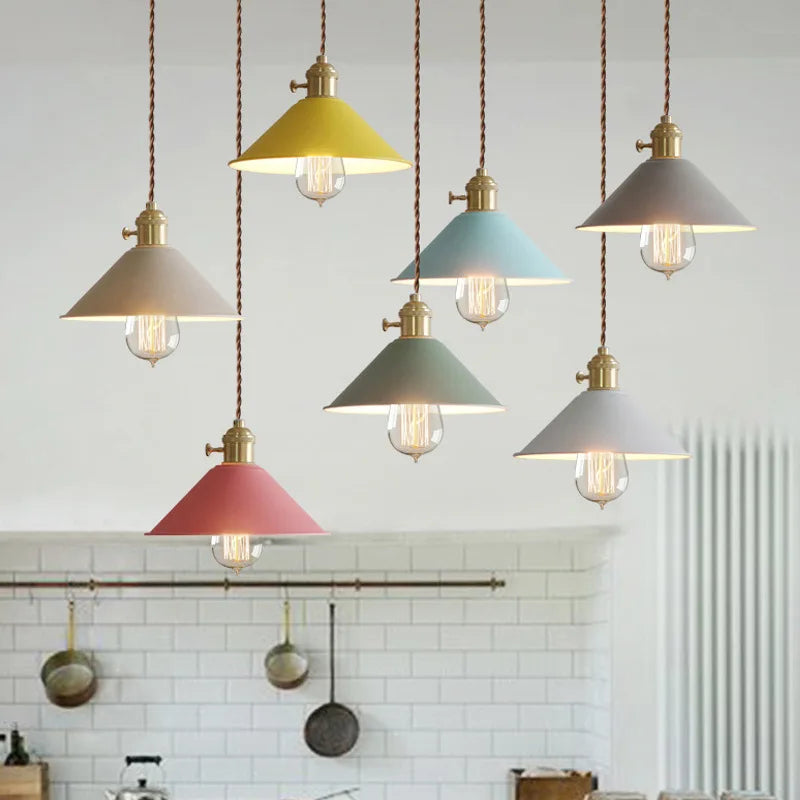 Nordic Colored Macaron LED Pendant Light - Simple Iron Chandelier for Home Decor
