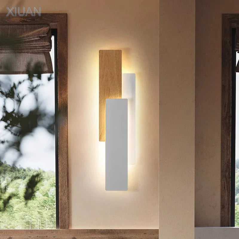 Modern Natural Wood Wall Sconce