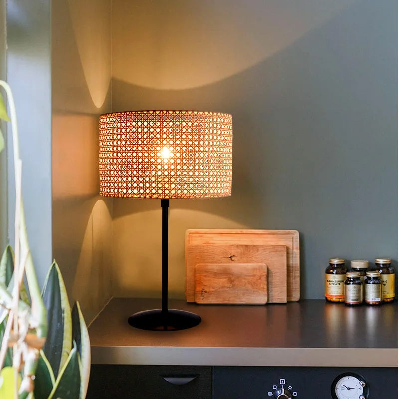 Creative Woven Rattan Floor Lamp for Rustic Interior