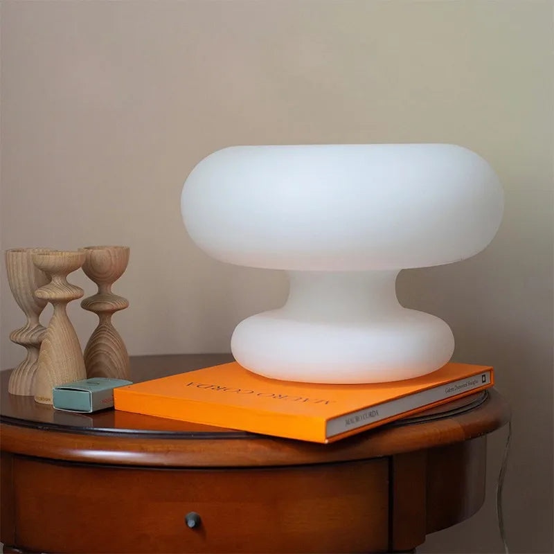 Trendy Circular Glass Nightstand Lamp for Home Decor
