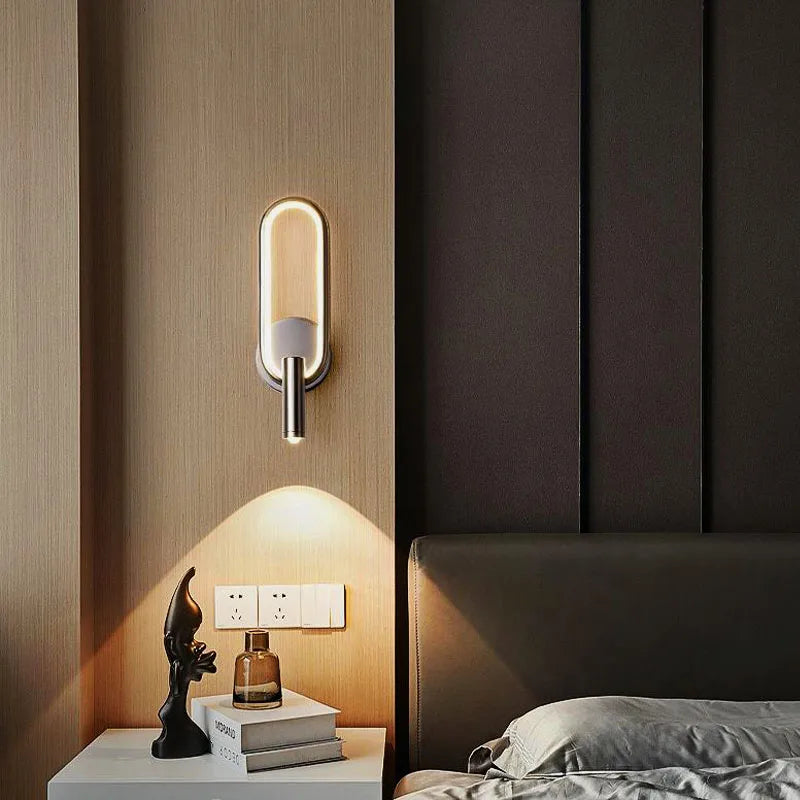 LED Wall Reading Lamp for Hotel Bedroom Headboard with Adjustable Book Light