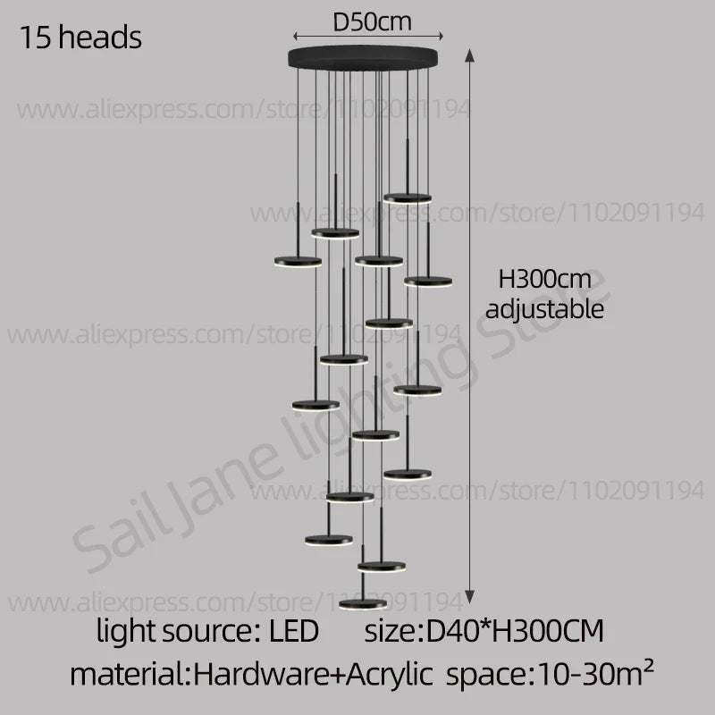 Modern Nordic Design LED Circular Pendant Light
