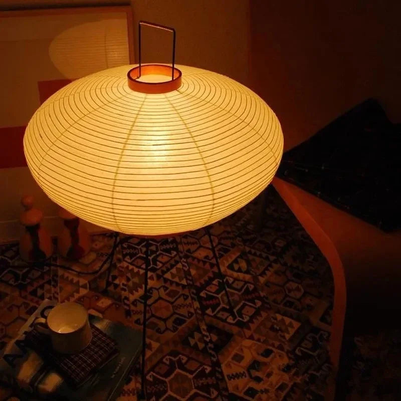 Vintage Nordic Wabi Sabi Rice Paper Floor Lamp