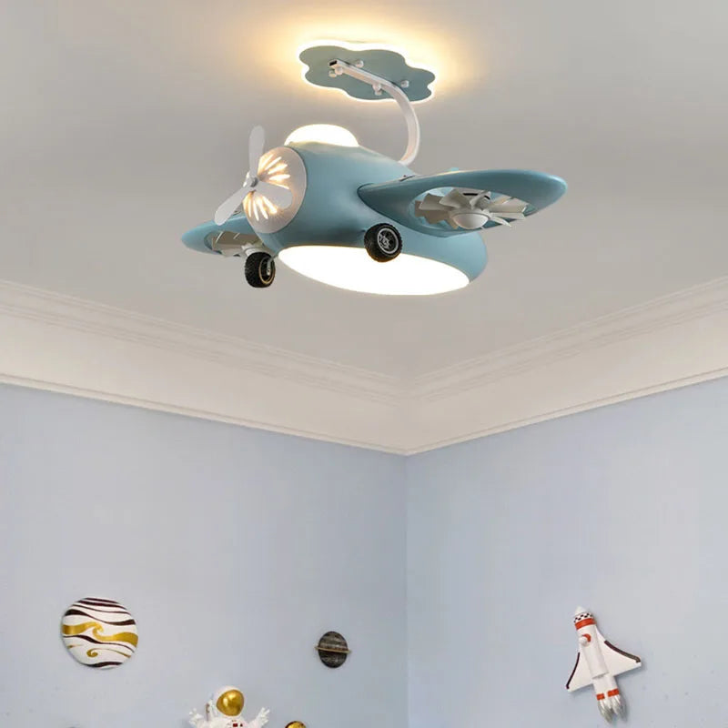 Ceiling Fan with LED Light for Kids' Room and Play Area