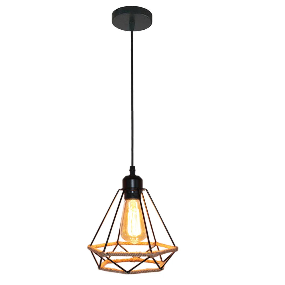 Retro Industrial Metal Cage Pendant Light for Home Decor