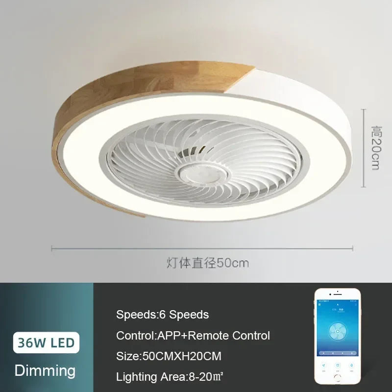 Smart Ceiling Fan with Light and Reversible Blades, 6 Speeds