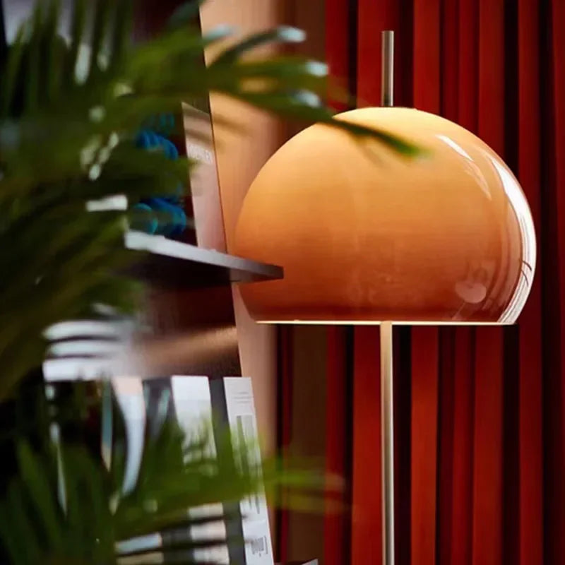 Orange Gradient Glass LED Table Lamp - Bauhaus Mushroom Design for Living Room and Bedroom Ambiance