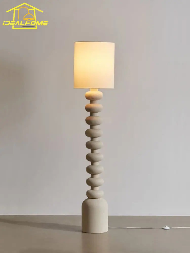 Vintage Wabi-Sabi Resin Floor Lamp for Modern Interiors