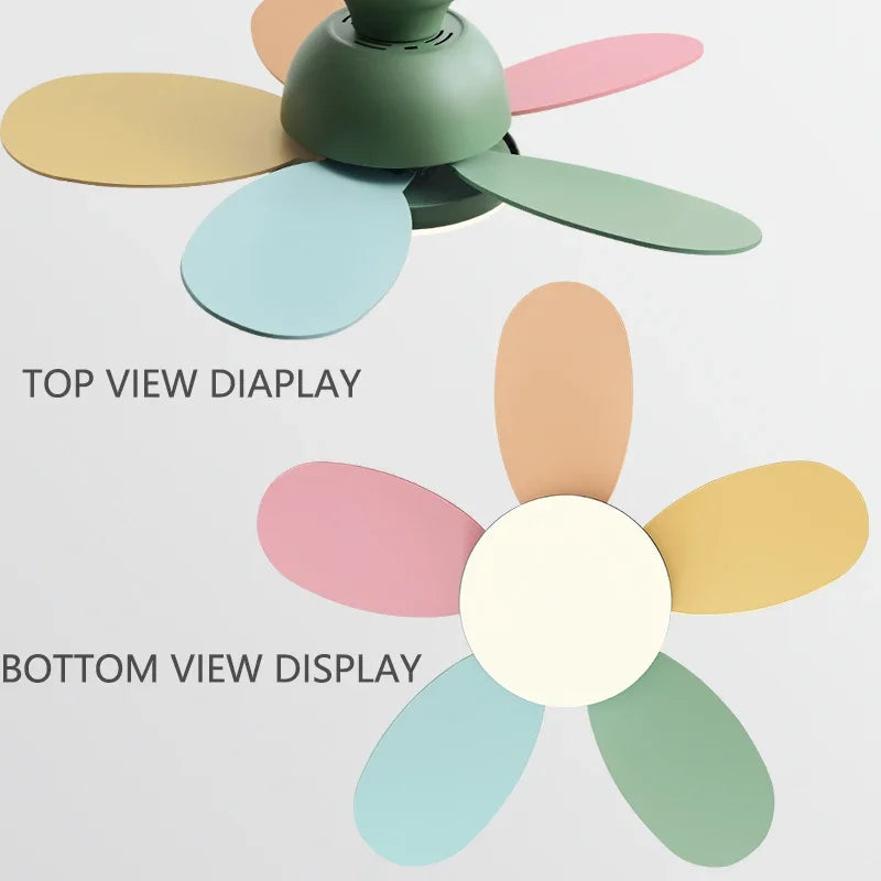 Modern Kids Ceiling Fan with Light and Remote Control