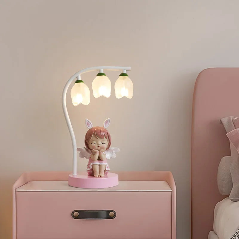 Cute Cartoon Rabbit Princess Desk Lamp for Kids