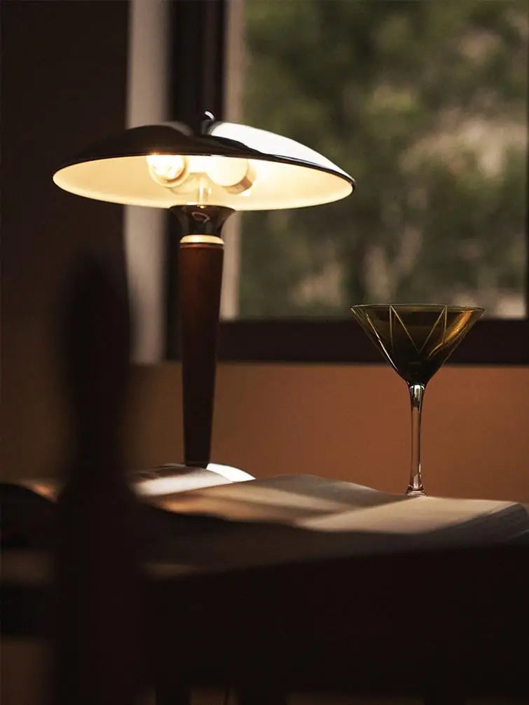 Industrial Style Wood and Iron Desk Lamp