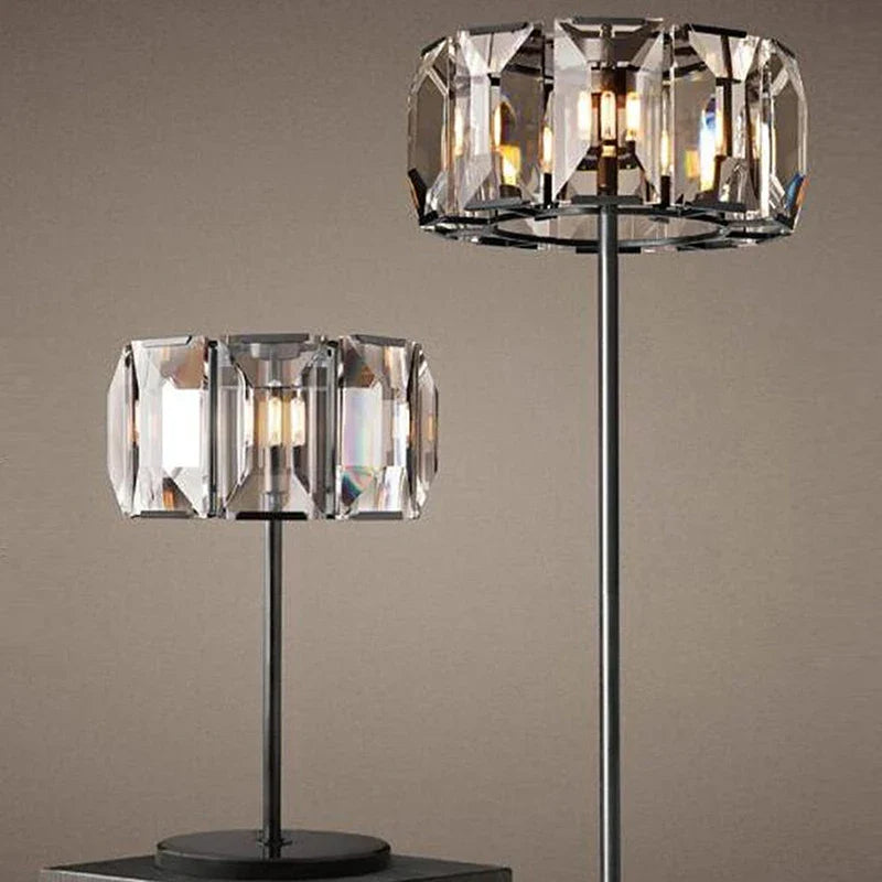 Vintage Crystal LED Floor Lamp with Dimmable Brightness