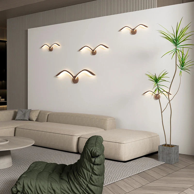 Modern LED Wall Sconce in Acrylic Seagull Design