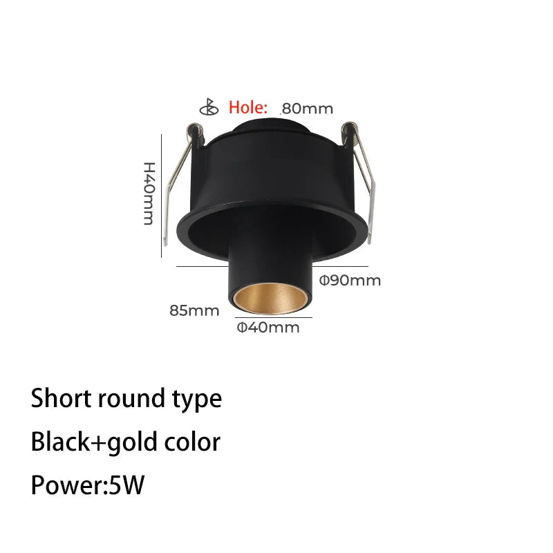 Adjustable Angle Long Tube LED Recessed Spotlights