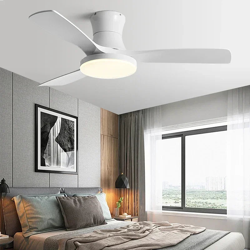 Lightweight American Ceiling Fan with Light and Electric Control