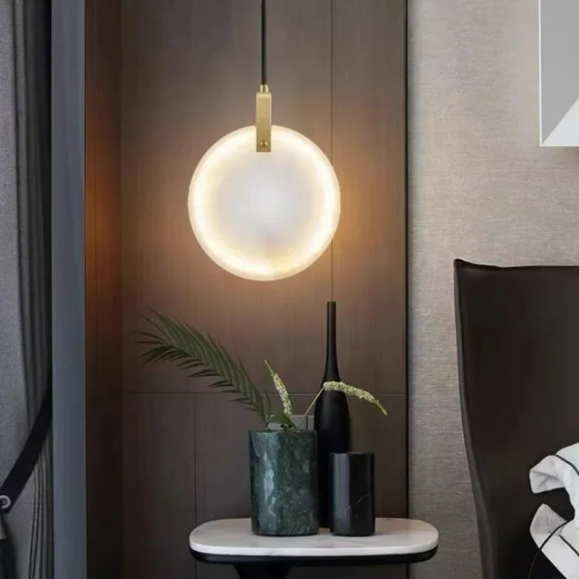 Modern Marble Pendant Light for Round Decor