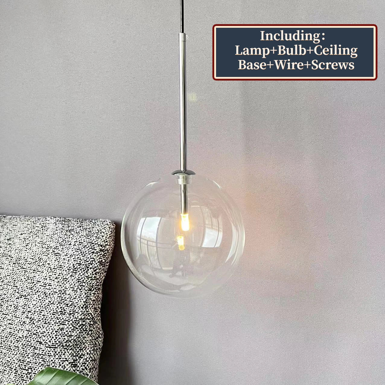 LED Glass Pendant Light for Kitchen, Dining Room, and Hotel Décor