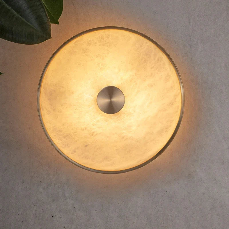 Creative Copper and Natural Marble LED Nightstand Lamp