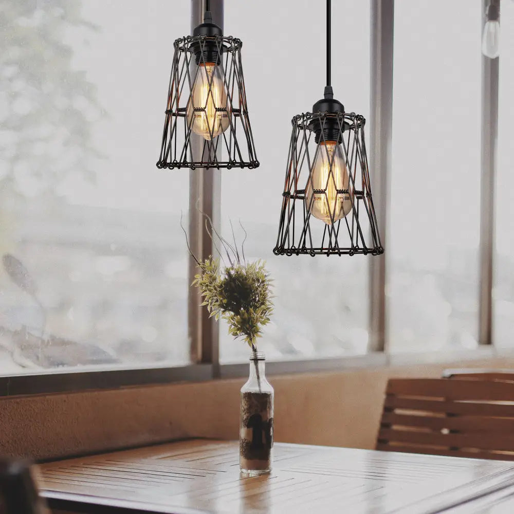 Retro Industrial Metal Cage Pendant Light for Home Decor