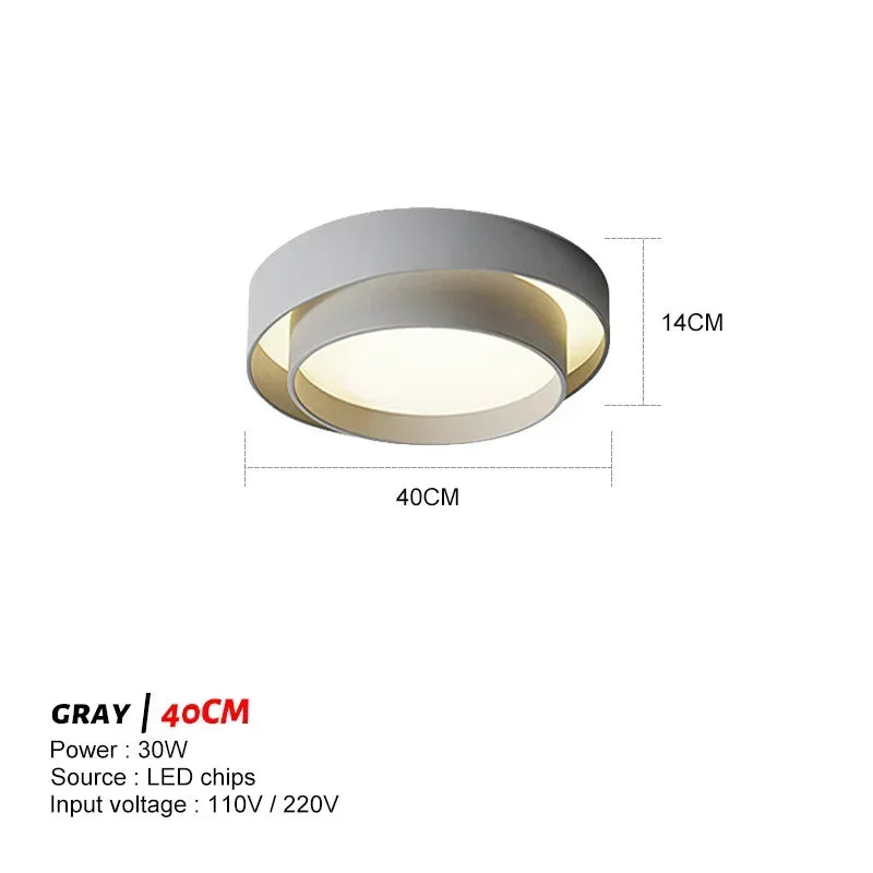Modern Round LED Ceiling Light with Remote Control for Decoration