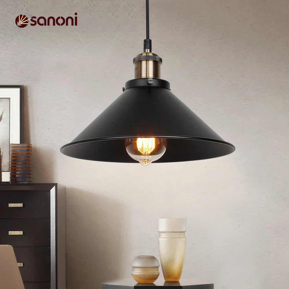 Vintage Black Loft Pendant Light for Industrial Kitchen & Restaurant