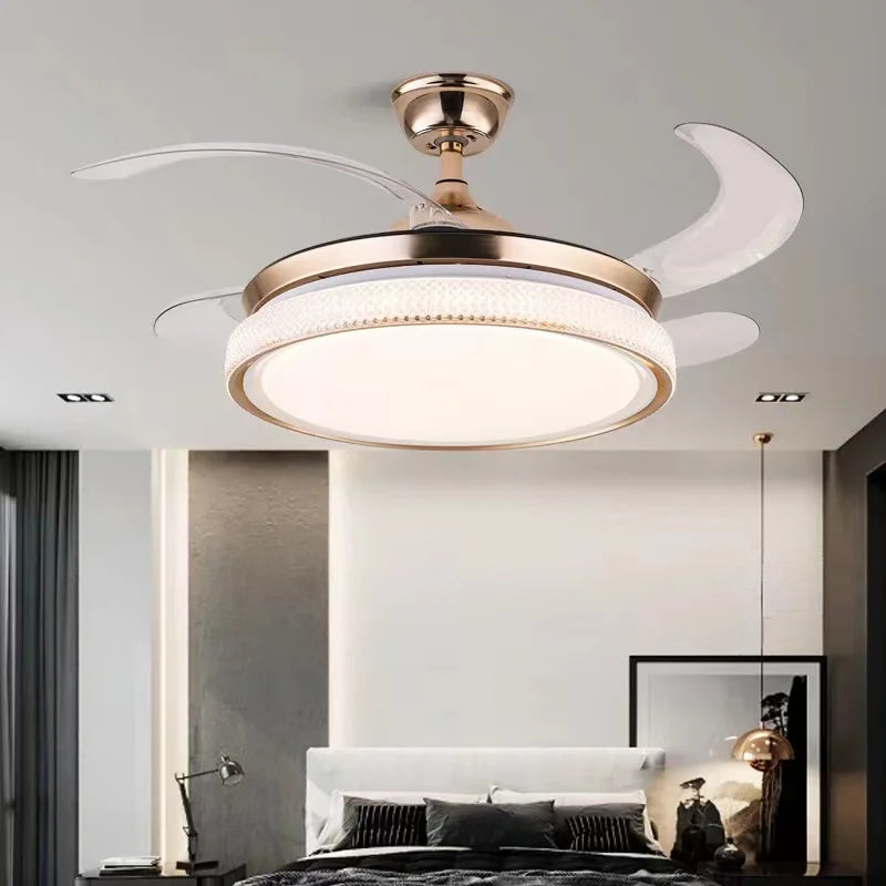 Modern Smart LED Ceiling Fan with Retractable Blades