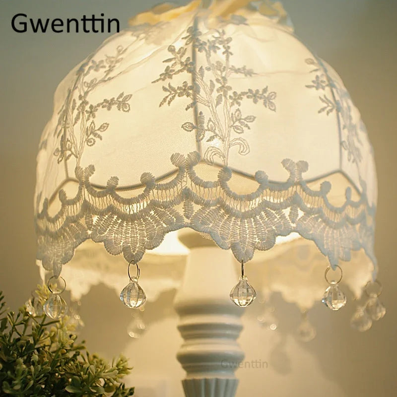 Korean Lace Bedside Lamp for Elegant Home Décor