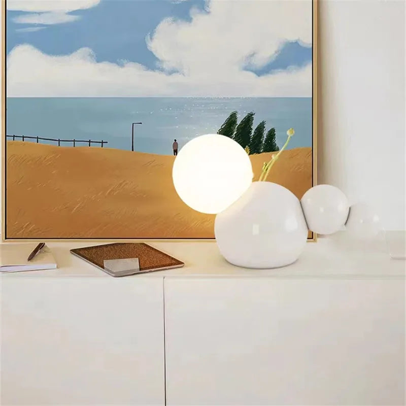 Round Glass Bedside Lamp for Home Decor