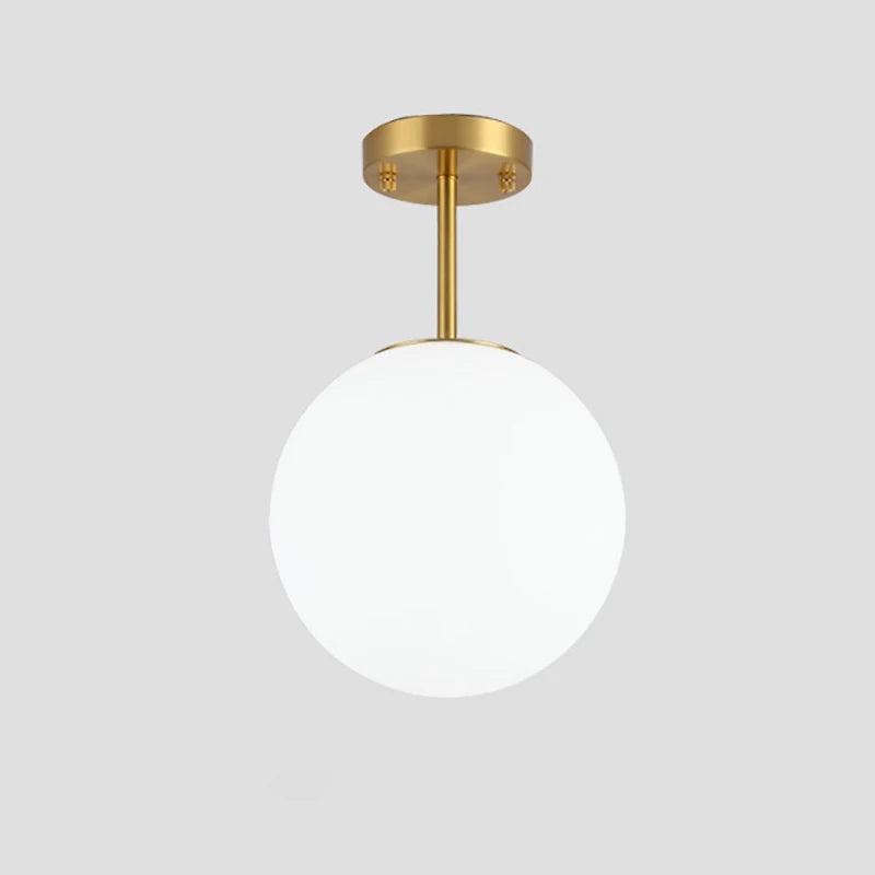 Round Frosted Glass Ceiling Light Fixture