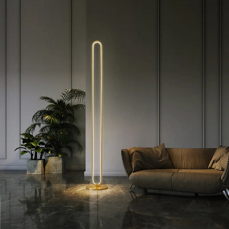 Minimalist Copper LED Floor Lamp for Nordic Home Decor